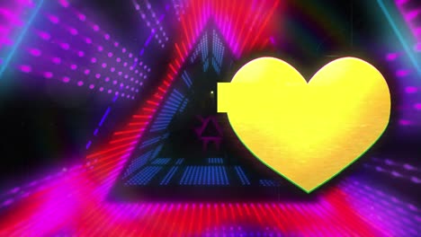 animation of heart icon over digital tunnel