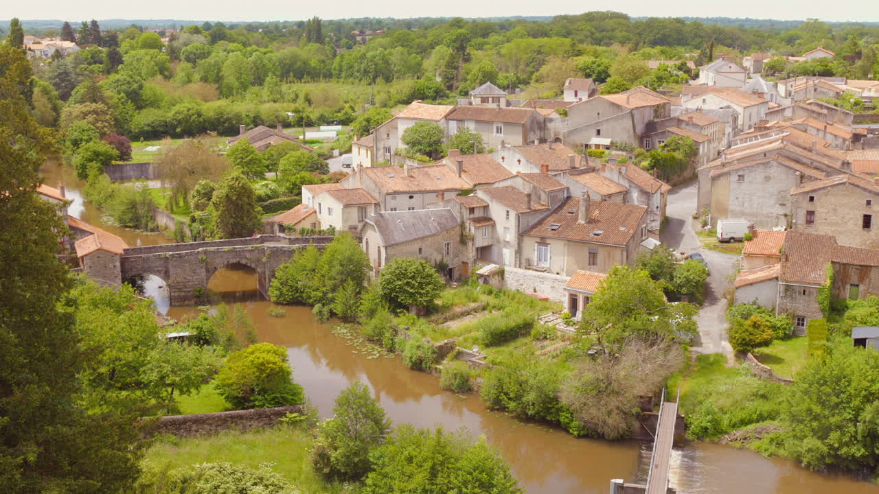 Aerial View of a Charming Village in France