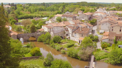 aerial view of a charming village in france
