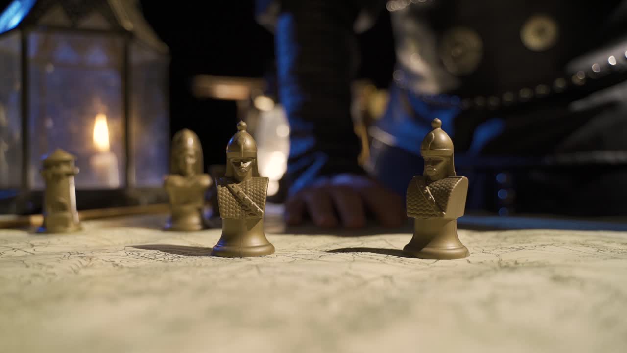 Commander in the medieval world.Battle plan. Fighter.