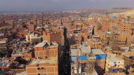 industrial and residential mix in garbage city aerial