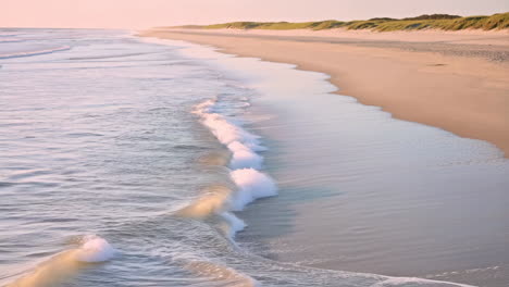 A serene beach scene with gentle waves
