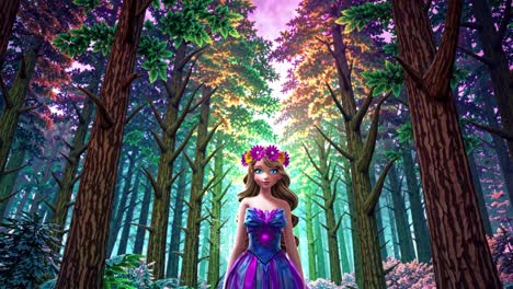 magical fairy in a sparkling forest