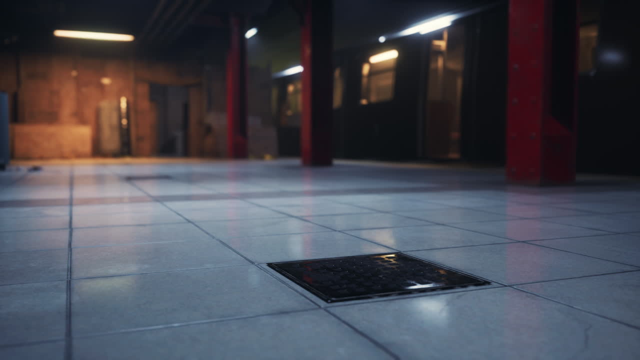 interior oscuro y arenoso de la estación de metro