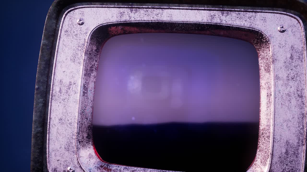 Retro TV on Blue Sky Background