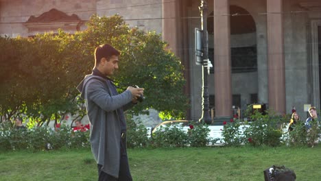 photographer taking photos in a park