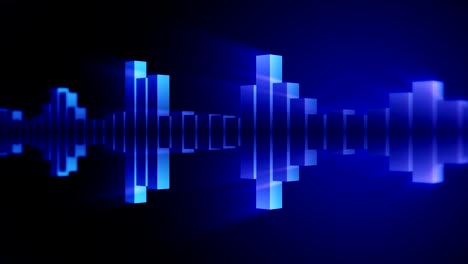 animación de onda azul de audio. onda de sonido de ecualizador. reproductor de música de pulso. concepto de onda de sonido digital futurista. fondo de bucle.