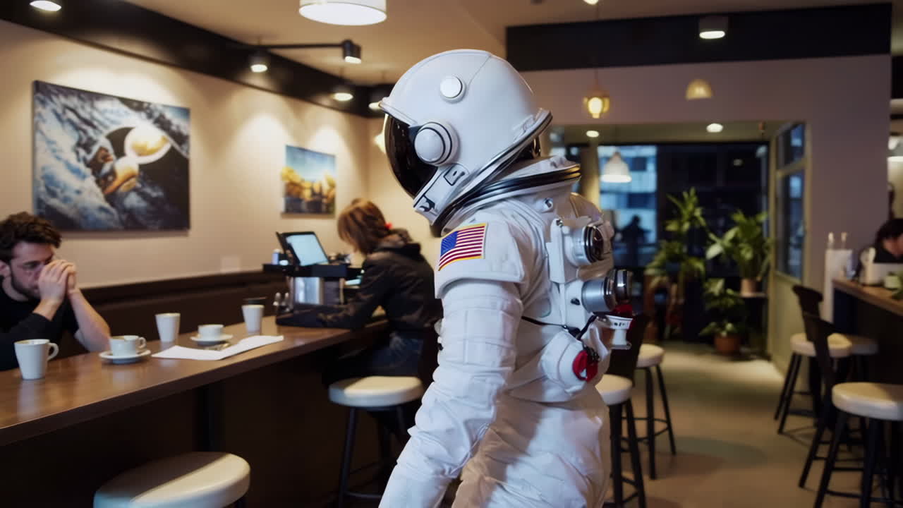 Astronaut in a Coffee Shop