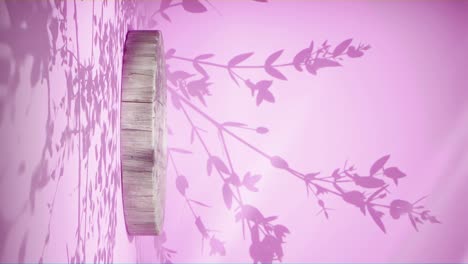 silueta de bosque rosado sereno con plataforma de madera