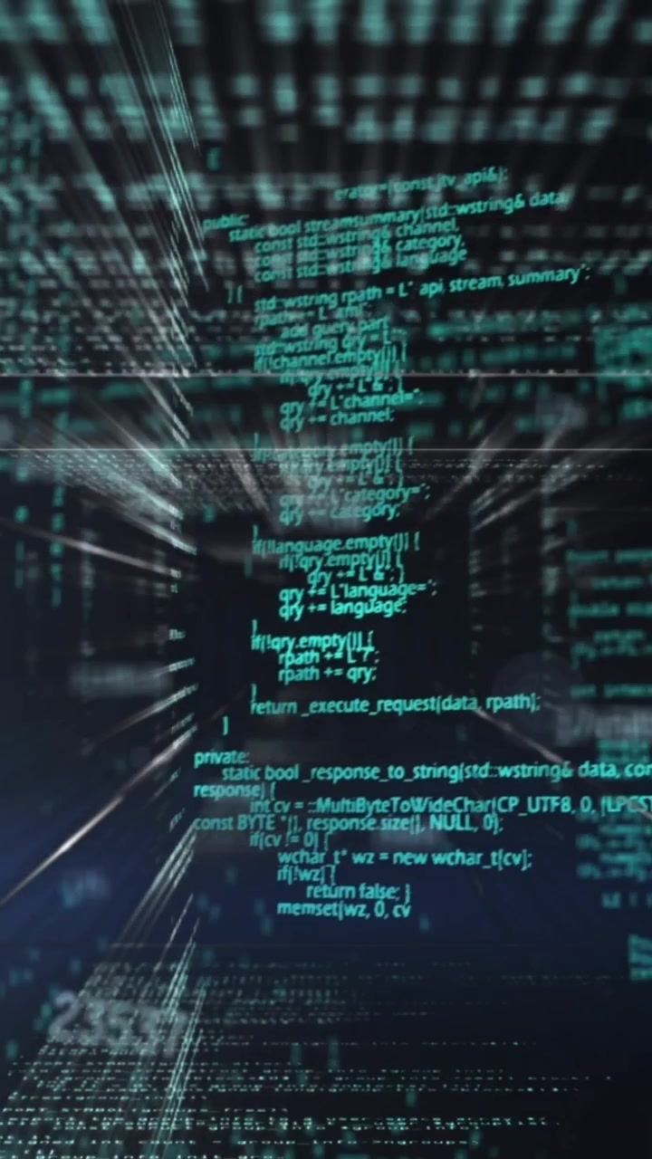 Animation of data processing over light trails