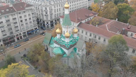 Iglesia-En-Sofía,-Bulgaria---Vista-Aérea