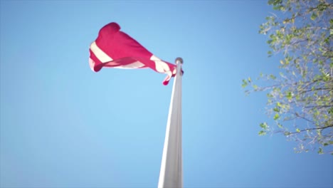 denmark country flag - slow motion.