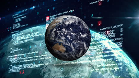 animación de globo sobre globo y procesamiento de datos