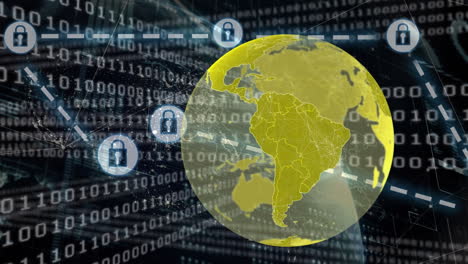 animation of globe over data processing