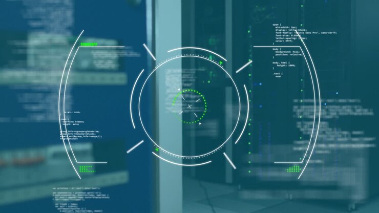 Animation of scope scanning with data processing over server room