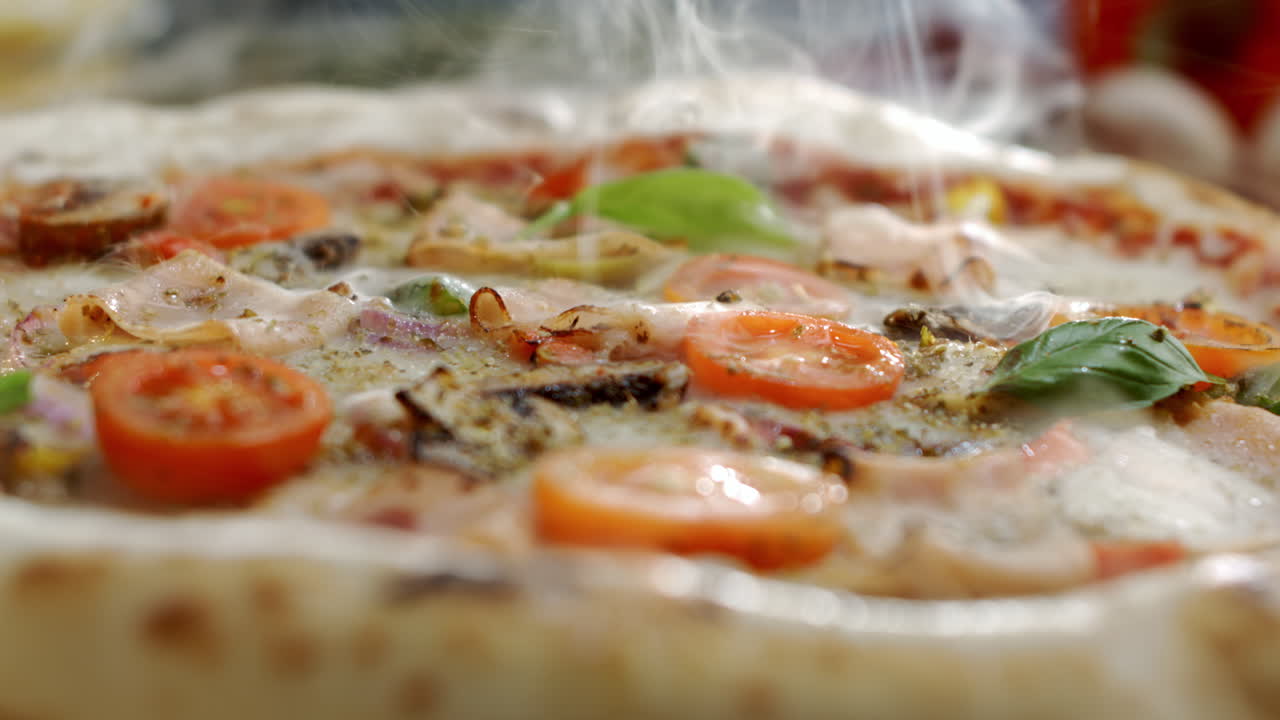 Delicious Italian Pizza with Tomatoes and Basil