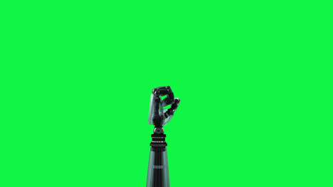 brazo del robot girando sobre un fondo verde