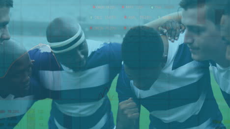 animación de estadísticas sobre jugadores de rugby