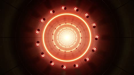 lámparas giratorias en el túnel de luz naranja, bucle vj