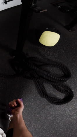 Gym Workout with Resistance Band and Medicine Ball