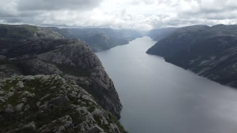 beautiful view over the famous lysefjord in norway