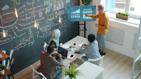 business presentation in meeting room