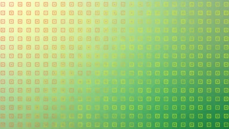 Animation-of-abstract-shapes-in-seamless-pattern-against-yellow-and-green-gradient-background