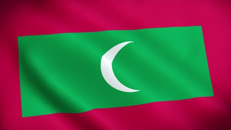 4k national animated sign of maldives, animated maldives flag, maldives flag waving, the national flag of maldives animated.