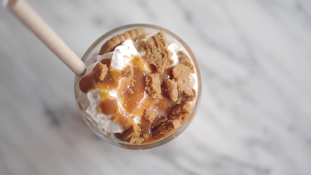 Caramel Cookie Milkshake with Whipped Cream