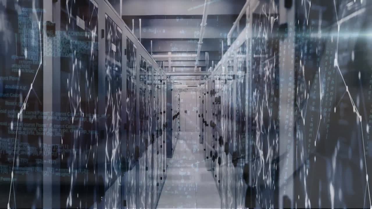 데이터 처리 및 서버  ⁇ 을 통한 연결 네트워크의 애니메이션