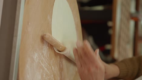 rolling dough for pide or yufka