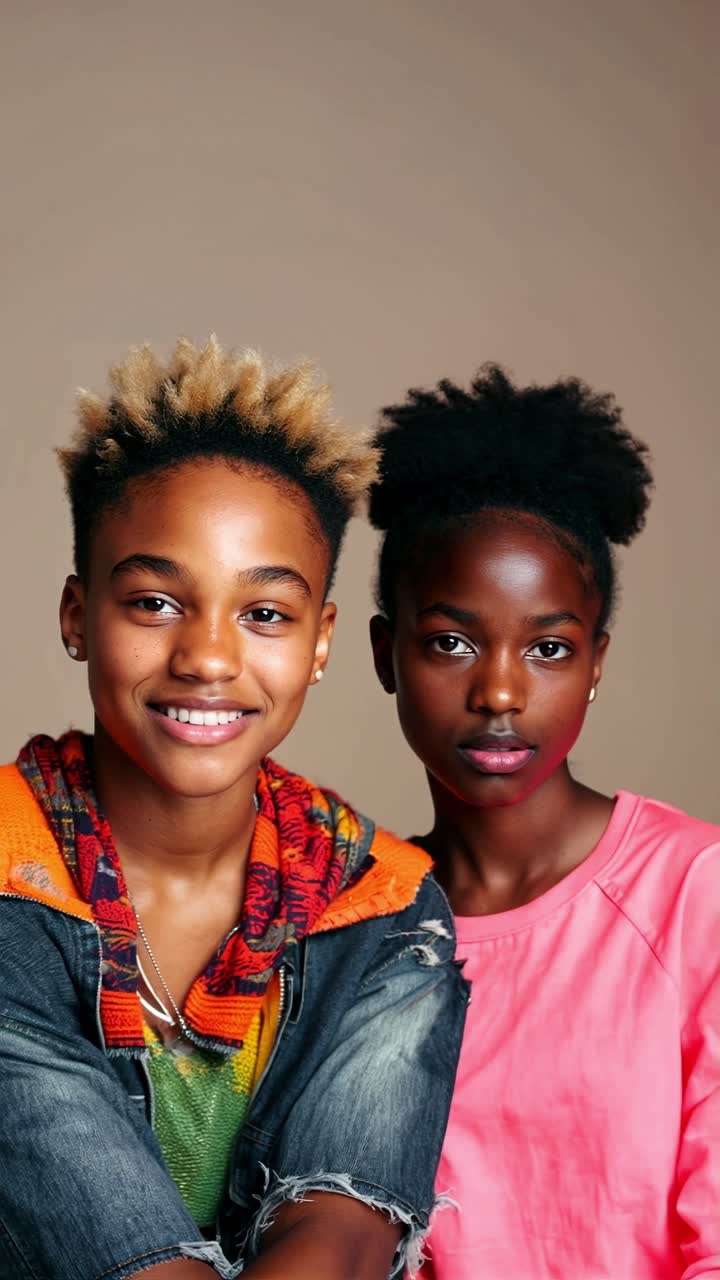 Duas jovens posando para um retrato