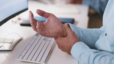 hand, senior man with arthritis