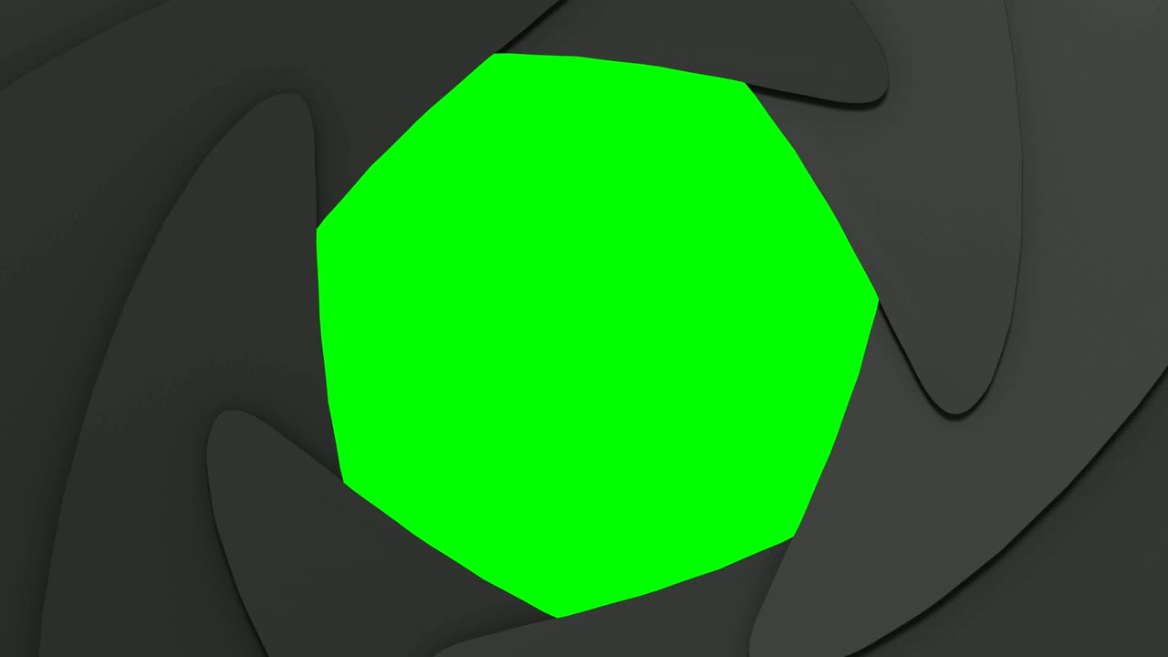 transiciones del iris de apertura y cambios en el fondo de la tecla de croma.