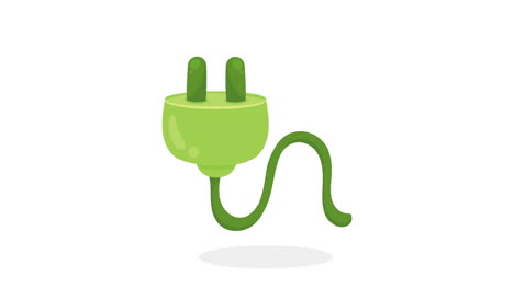 ecology animation with green energy plug animation