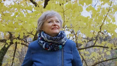 senior woman in autumn park