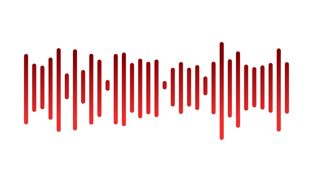 Animated Red Sound Wave on White Background