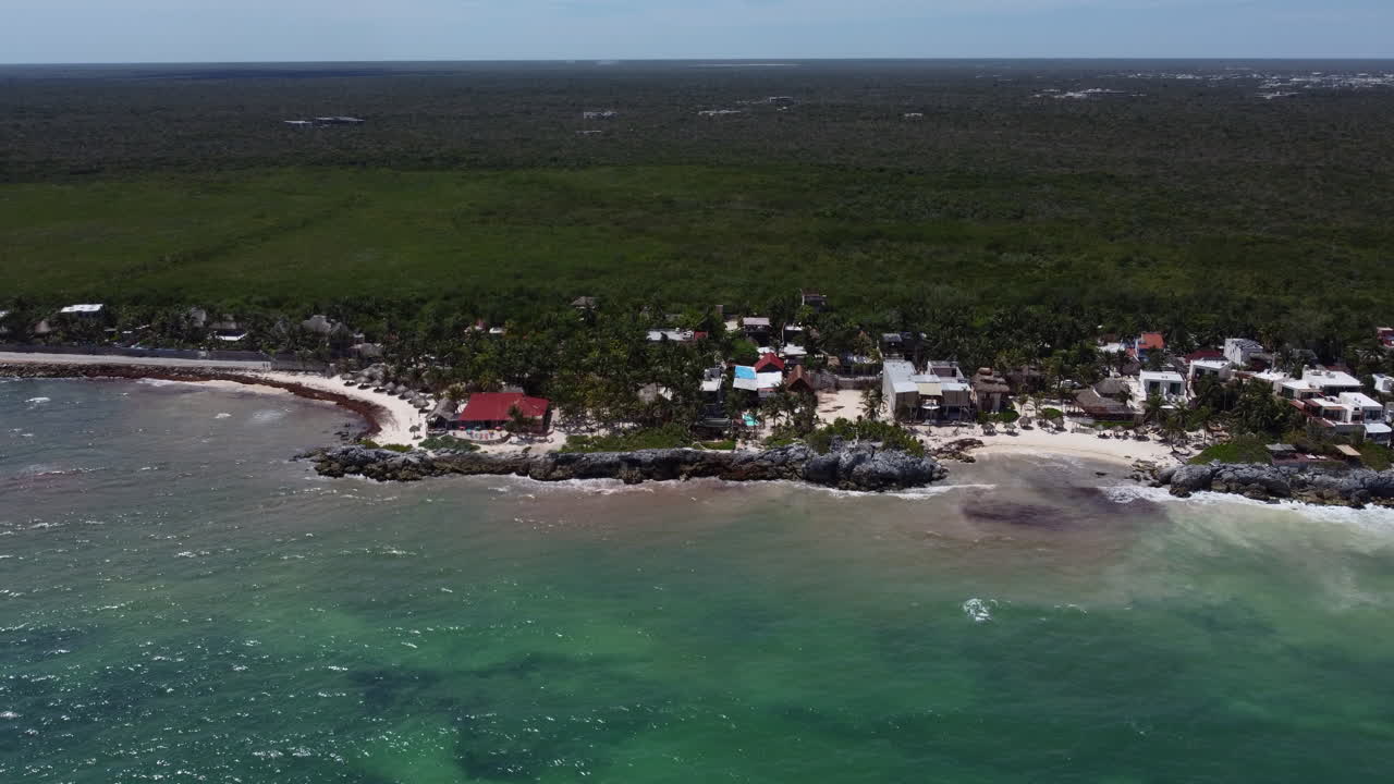 zángano aéreo méjico tulum playa hermoso vacaciones paisaje palmera océano relajación