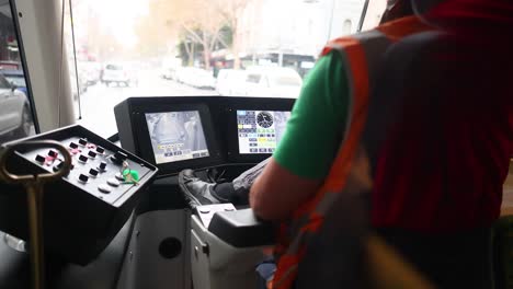 tram driver navigating through melbourne streets