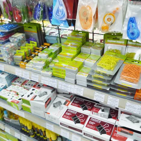 vinnitsa, ukraine - august 20, 2018: back to school concept. purchase of stationery in the store. close-up.