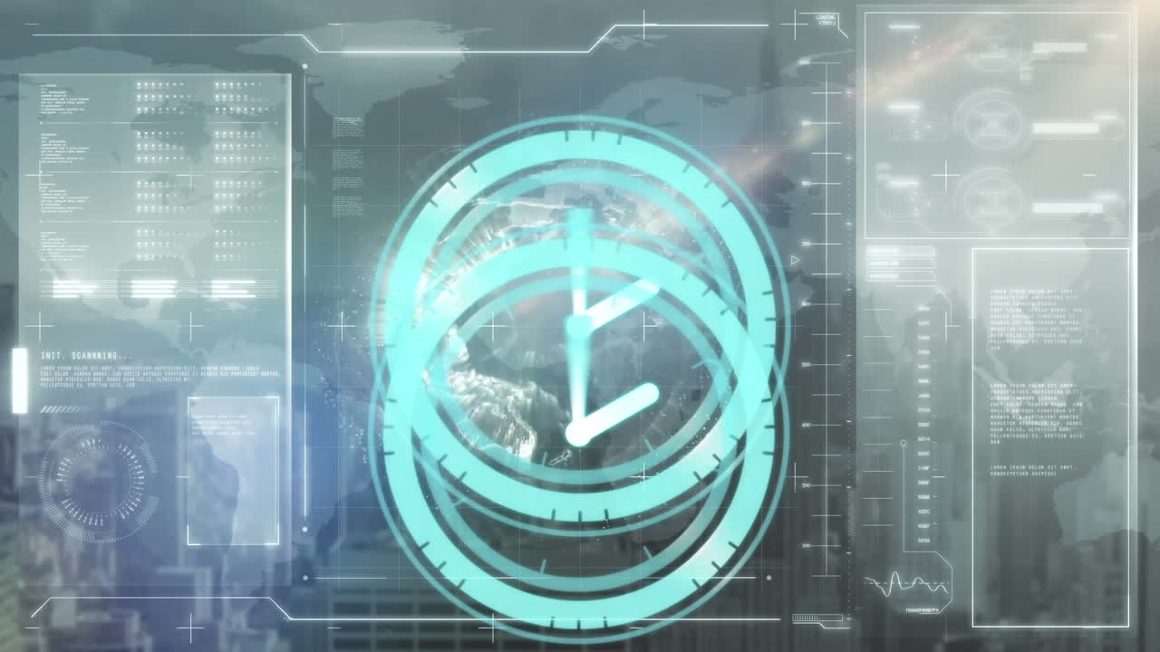 전 세계 시계의 애니메이션과 화면의 데이터 처리