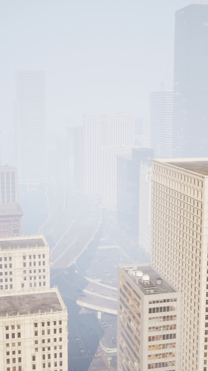 paisaje urbano nebuloso vista aérea