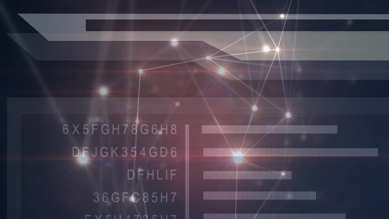 Animation of network of connections over navy background