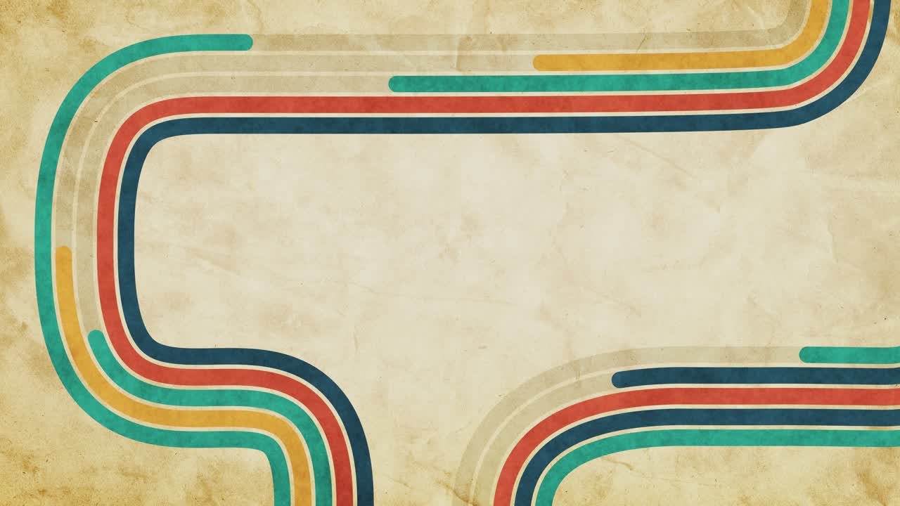 Retro Colored Lines Moving on Vintage Paper Background