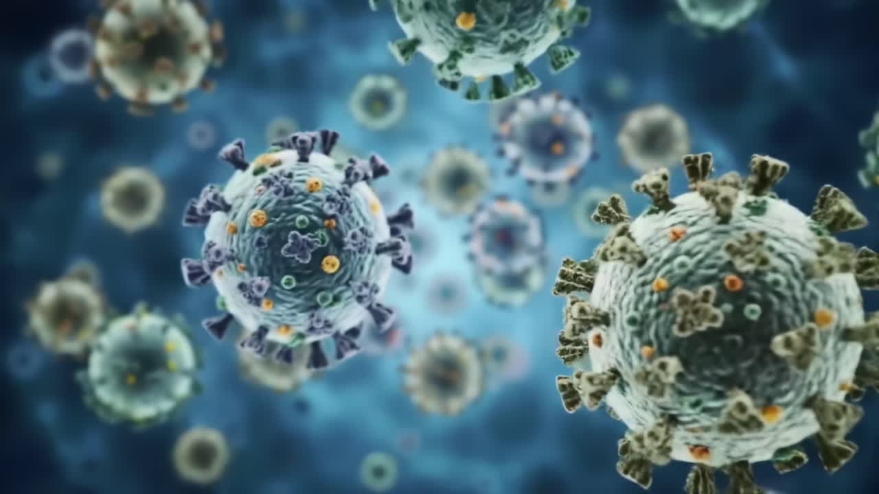 Explore the intricate design of viruses as they move and interact in a cellular environment. This exploration sheds light on their unique features and behaviors.