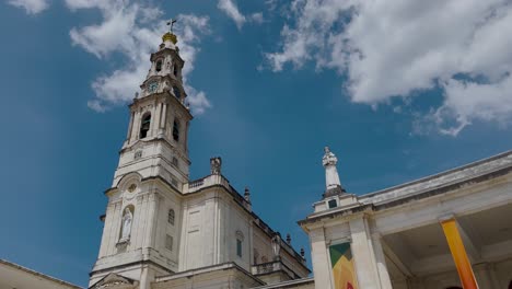 fatima, portugal: the sanctuary of our lady of fatima with people, one of the most important marian shrines and pilgrimage locations for catholics