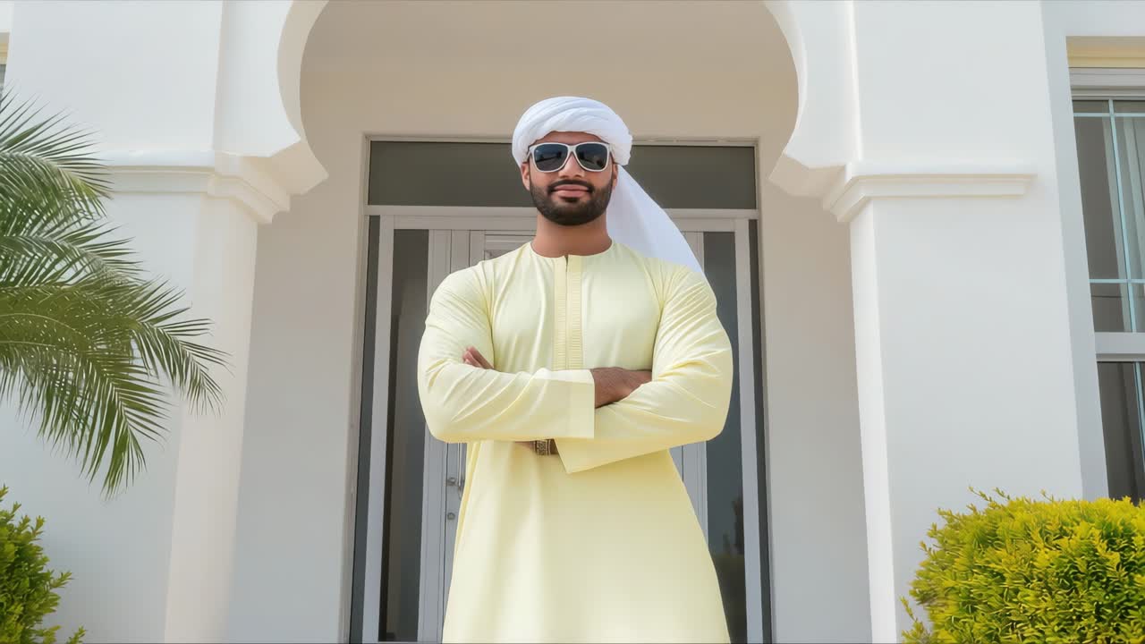 Confident man in traditional attire outdoors