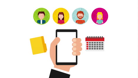teléfono móvil con contactos y calendario