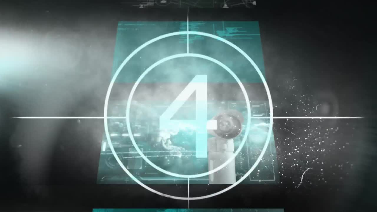 animación de la cuenta atrás de 10 a 1 sobre un fondo negro