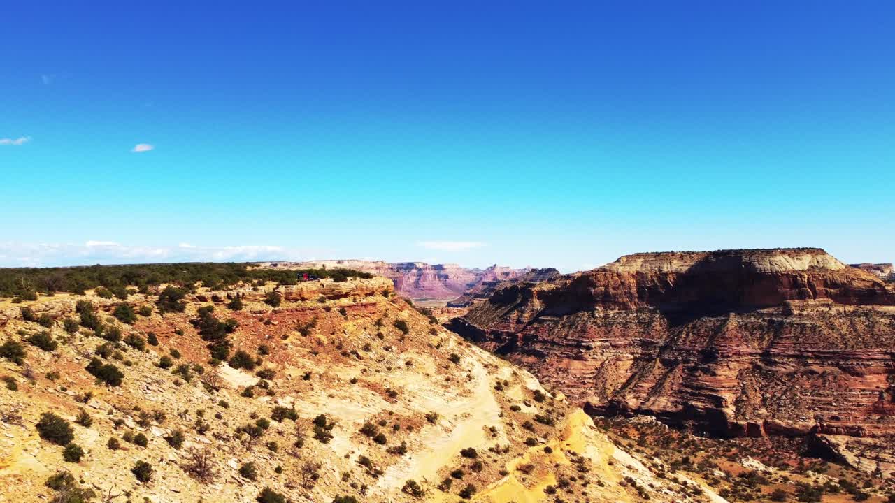 Approach to little Grand Canyon in aerial view
